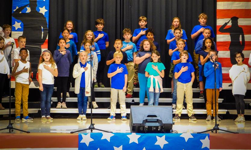 Students sing in Veterans Day performance